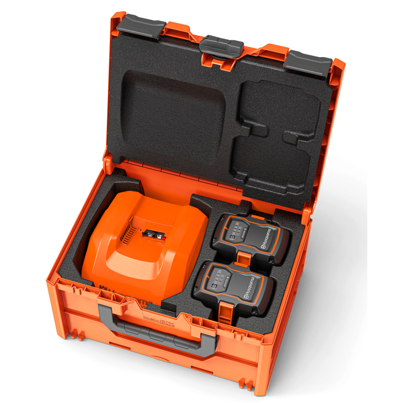 Husqvarna batteri lade kit inkl. 2 x 40-B220X + 1 x 40-C500X