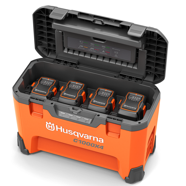Husqvarna multilader C1000X4 inkl. 1 x 40-B220X, 2 x 40-B330X og 1 x 40-B540X
