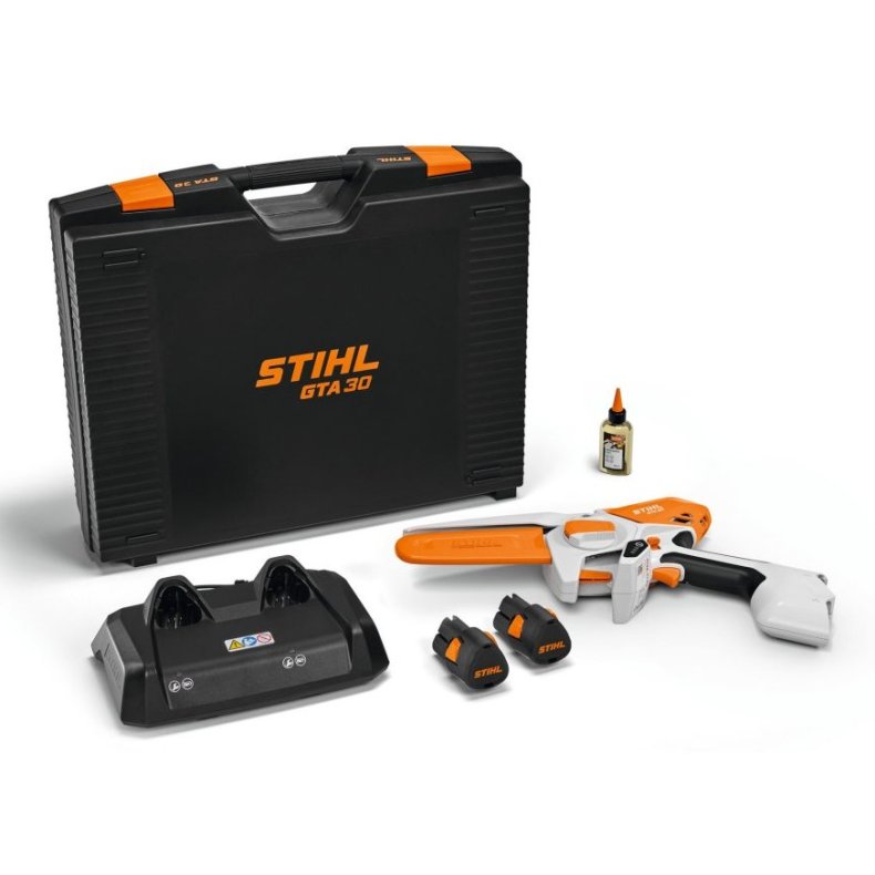 Stihl GTA 30 beskresav med 2 x AS 2 batterier og AL 5-2 oplader