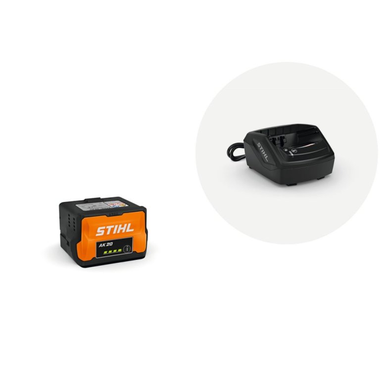 Stihl startst med batteri AK 20 og oplader AL 101